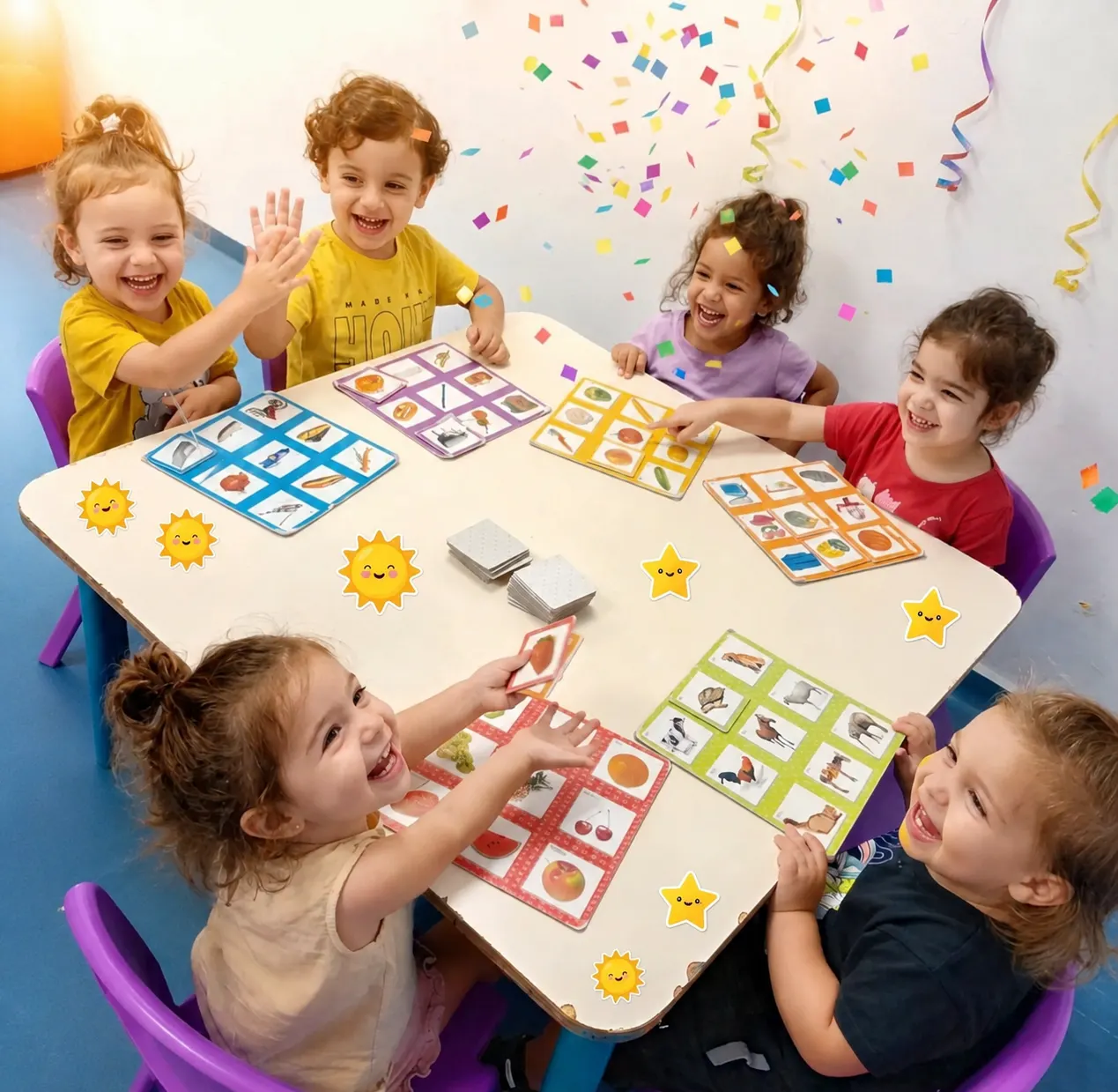 ילדים משחקים יחד בגן